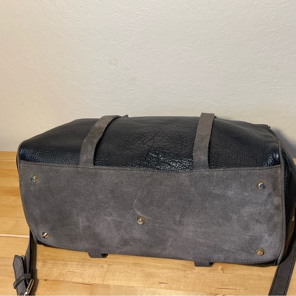 Dimoni black leather and suede details satchel / crossbody bag - Picture 6 of 14